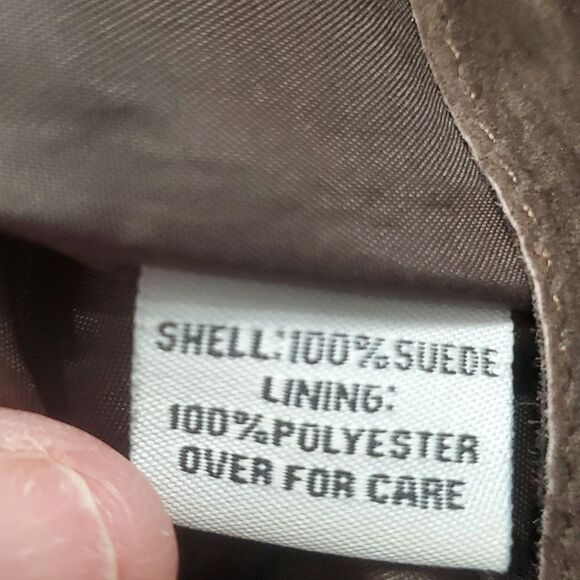 Women's suede pants, by think tank. Y2K  Completely lined. Size 6. Brownish gray - Picture 8 of 10